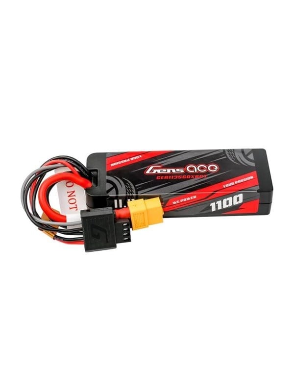 Gens ace &Tattu Lipo G-Tech 1100mAh 11.1V 3S1P 60C GRP-76 Hardcase Battery with XT60 Plug