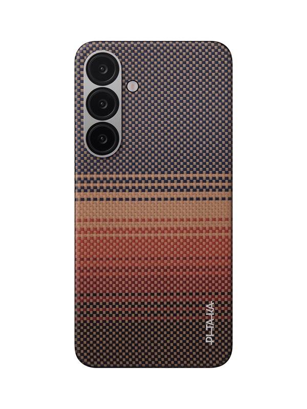 PITAKA MagEZ 6 Hoesje Geschikt voor Samsung Galaxy S25 Plus - Compatibel met MagSafe / Qi2 - Back Cover 600D Aramidevezels - Ultra Dun - Sunset