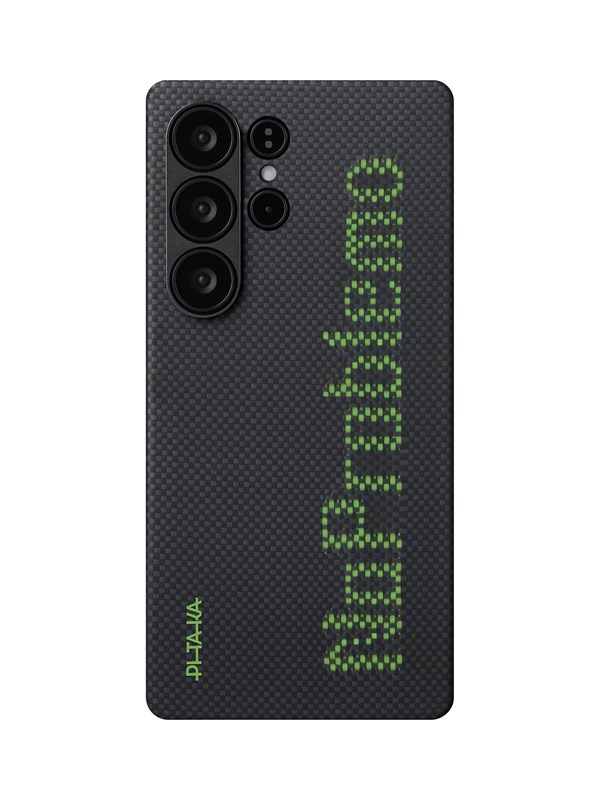 Pitaka x Aries NoProblemo Tactile Woven Case | Hoesje Geschikt voor Samsung Galaxy S25 Ultra | Compatibel met MagSafe / Qi2 | Glow In The Dark | Aramidevezels | Back Cover Ultra Dun | Zwart