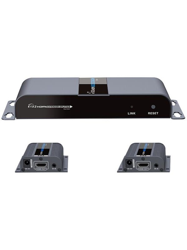 Deltaco HDMI Extender 1x2 Splitter over CAT6/6a/7 40m with IR pass-back