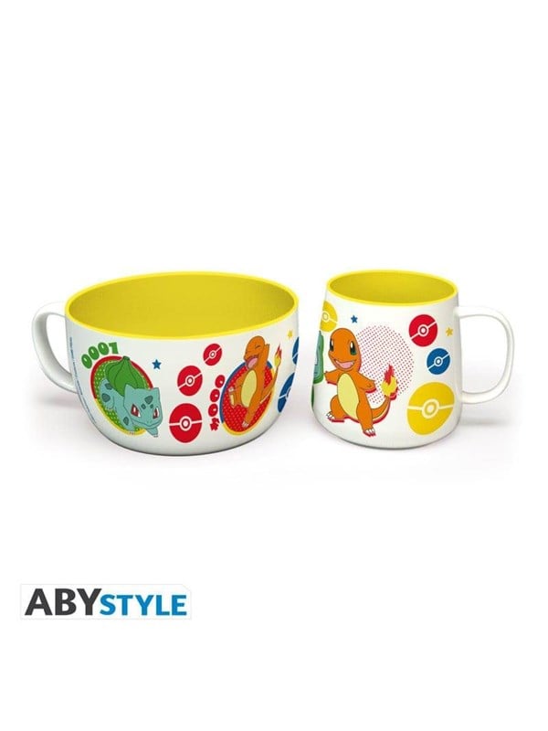 ABYstyle - POKEMON - Breakfast Set Mug + Bowl - Pikachu & Kanto Starters - Mokken
