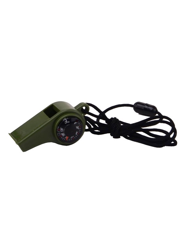 Benson Fluitje met kompas en thermometer - 3-in-1 multifunctioneel - ABS plastic - met koord - ideaal voor outdoor avonturen