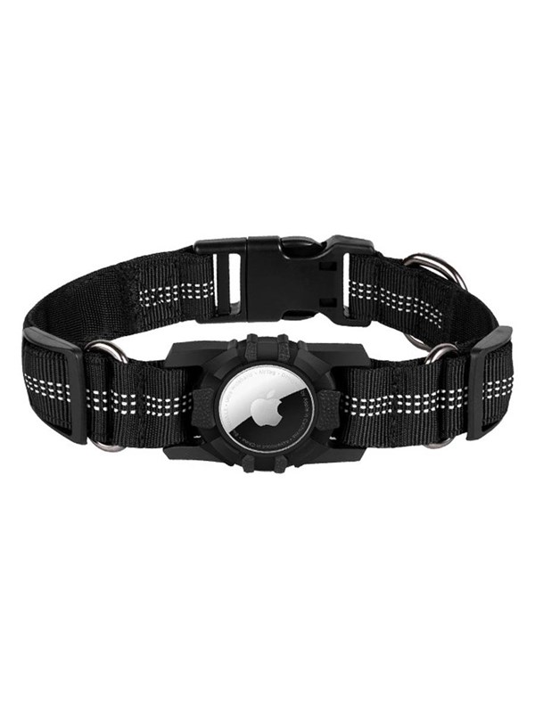 Lippa AirTag Tracking Halsband voor Honden Zwart Maat: Small 33-43,5cm