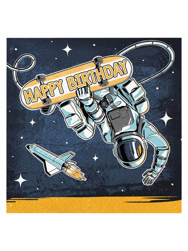 Haza astronaut servetten ruimtefeestje 16 stuks papier 33x33 cm.
