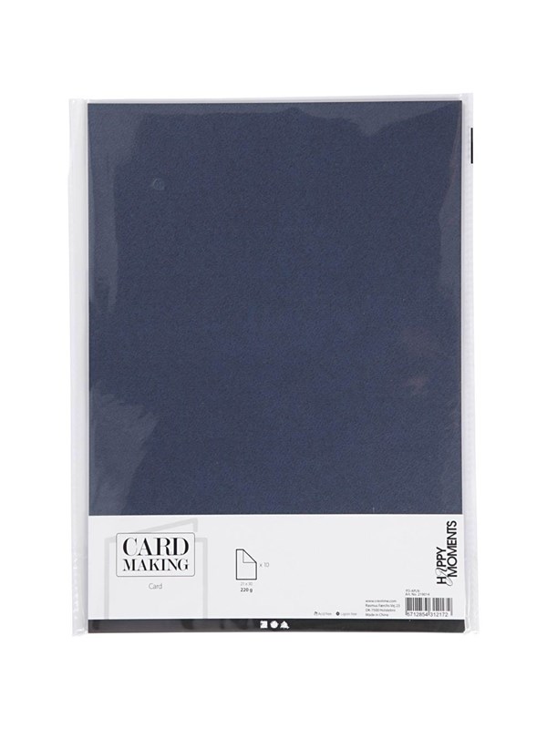 Karton - blauw - A4 - 21x29,7cm - 220 grams - Creotime - 10 vellen