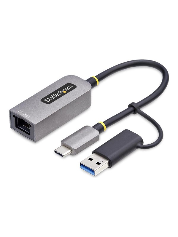StarTech.com 2.5GbE USB-C to Ethernet Adapter with USB-A Converter - network adapter - USB-C 3.2 Gen 1 / Thunderbolt 3 - 10M/100M/1G/2.5 Gigabit Ethernet