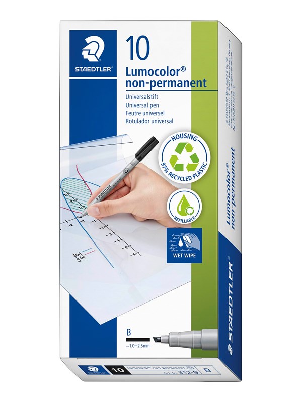 Staedtler Universal pen Lumocolor non-p B 10 pcs blu