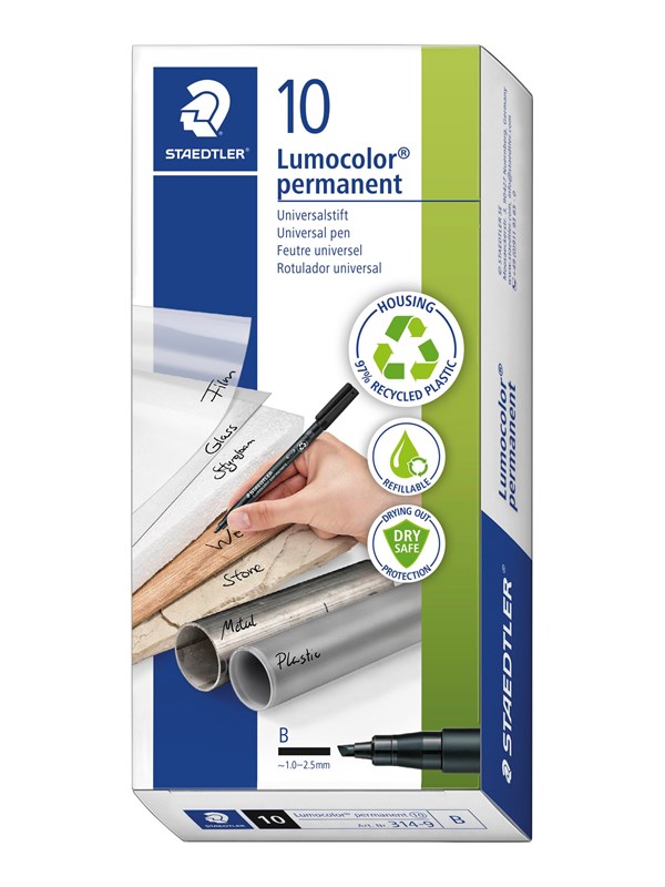 Staedtler Lumocolor B Marker Permanent Rood 2.5mm Waterdicht