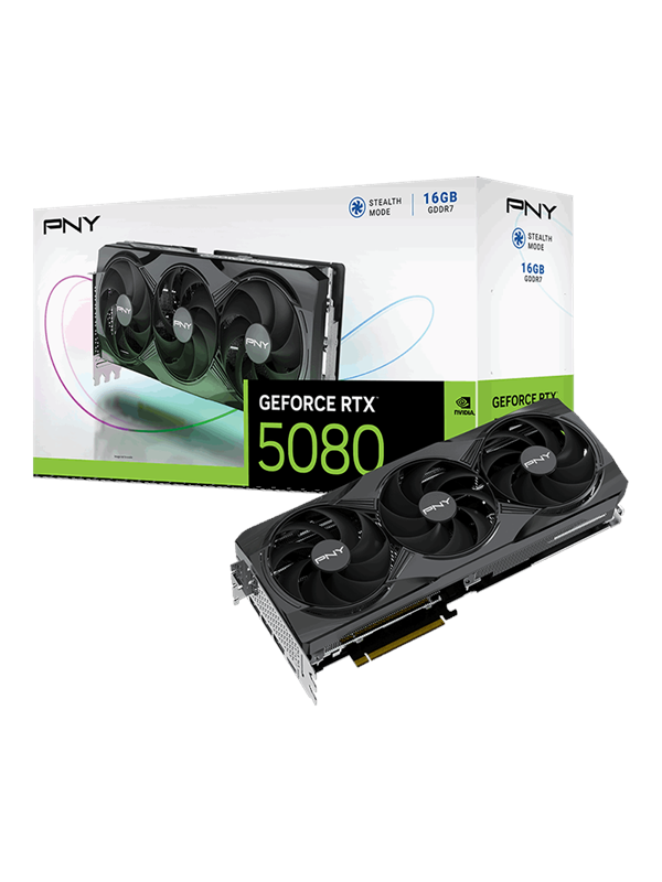 PNY GeForce RTX 5080 Triple Fan - 16GB GDDR7 RAM - Grafische kaarten