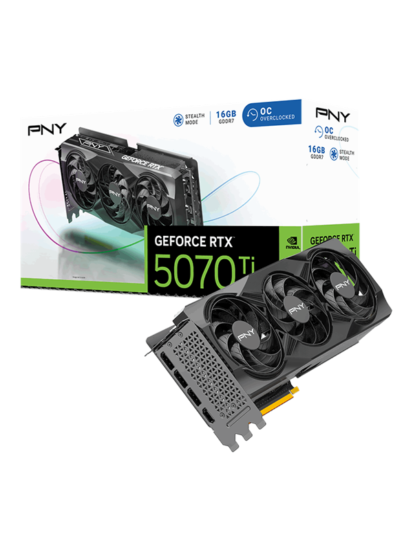 PNY GeForce RTX 5070 Ti Triple Fan OC - 16GB GDDR7 RAM - Grafische kaarten
