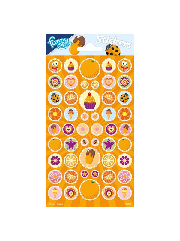 Funny Products Stickers Orange 50 Stuks - sinterklaas- schoencadeau - schoencadeautje- creatief -knutselen