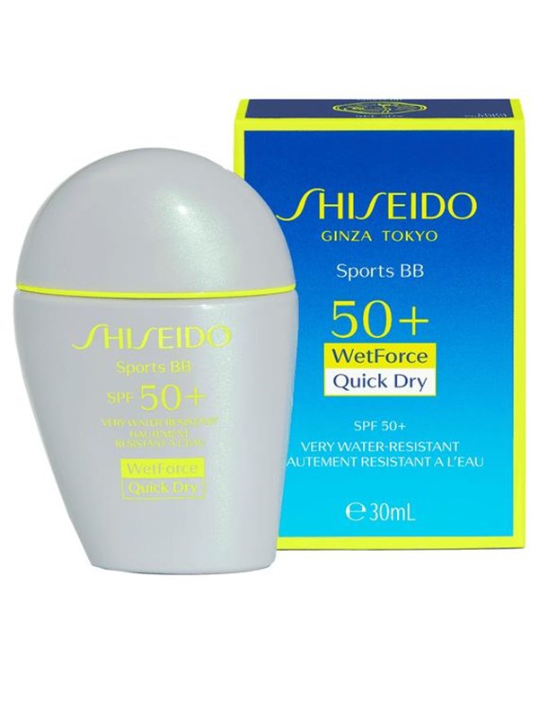Zonnebrandcrème met Kleur Shiseido Sports BB SPF50+ Medium Dark Huidskleur (30 ml)