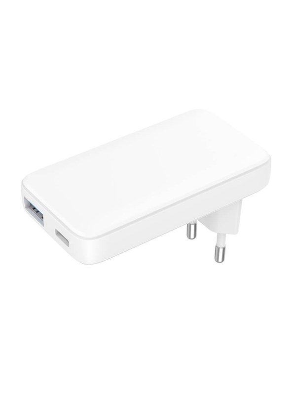 GEAR Charger 220V 1xUSB-C + 1xUSB-A PD/PPS 36W + QC 18W GaN - White