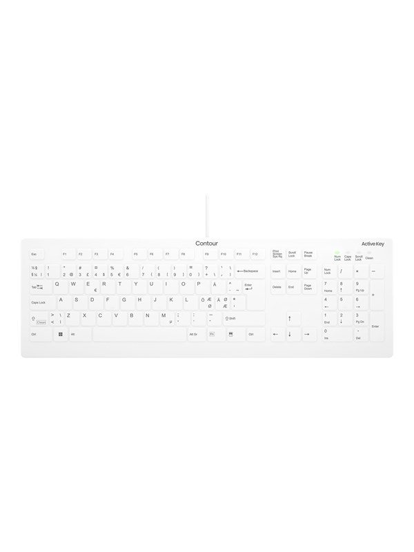Cherry Active Key AK-C8112 - keyboard - medical - 100% full size - QWERTY - Pan Nordic - white Input Device - Toetsenbord - Noords - Wit