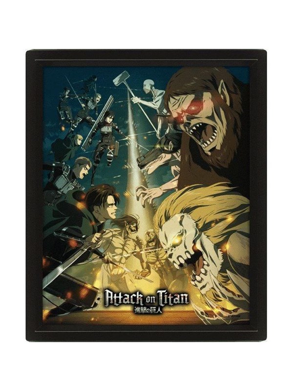 Pyramid - Attack on Titan (Season 4) Framed 3D Lenticular Print - Afbeelding