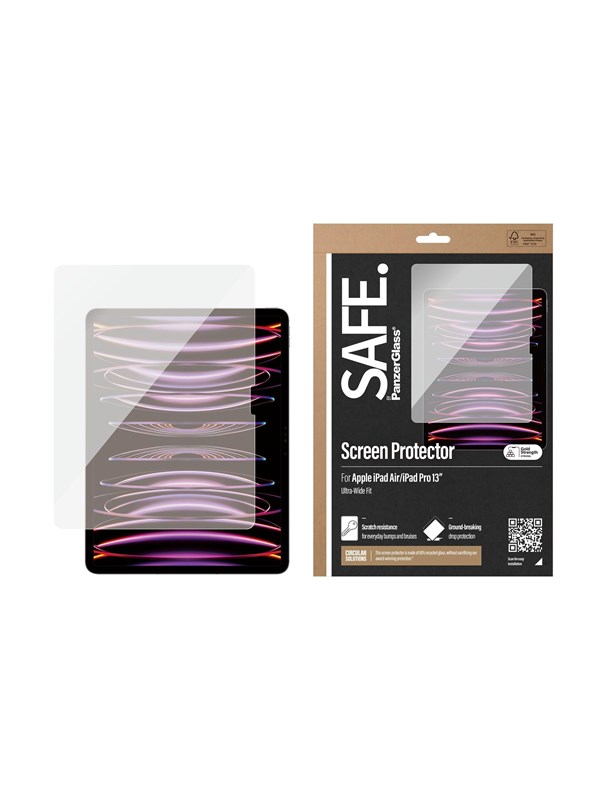 PanzerGlass, Screen Protector Geschikt voor Apple iPad Pro 13“/Air 13” Safe Ultra-Resistant, Transparant