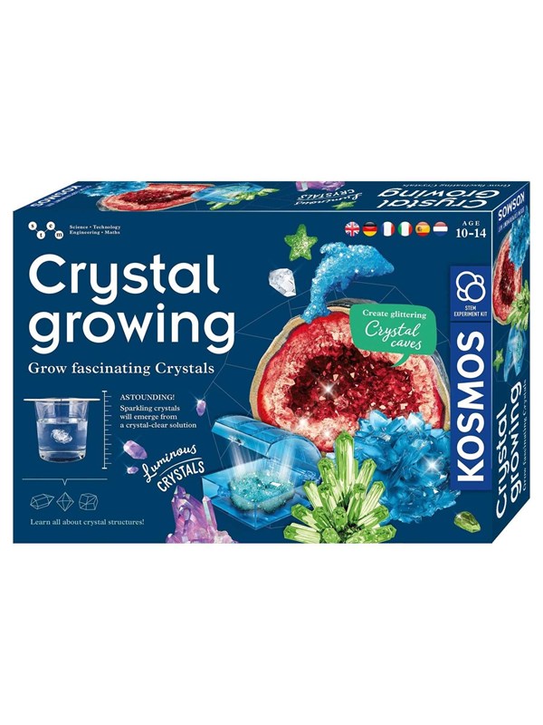 Kosmos Crystal Growing – Experimenteerset – Kweek kleurrijke kristallen en glinsterende geodes – Inclusief pipet, gipsvormen en kristalzout – Kristallen Kweken