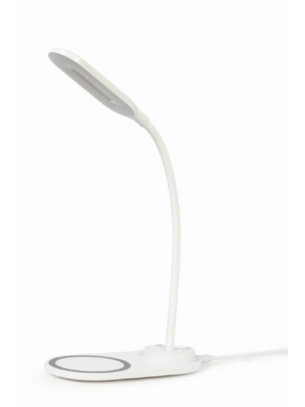 Gembird Desk lamp with wireless charger - White