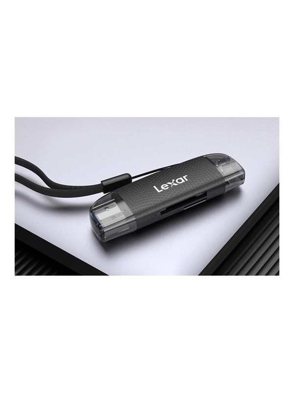 Lexar LRW310X-BNBNG geheugenkaartlezer USB 2.0 Type-A/Type-C Zwart