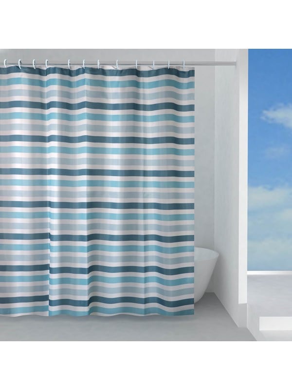 Gedy Striped blue shower curtain 180x200 cm