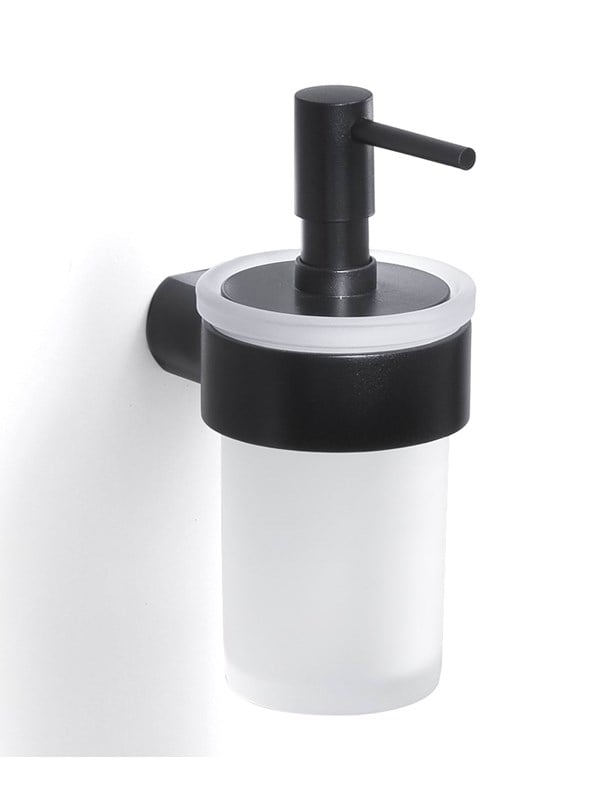 Gedy Pirenei wandzeepdispenser 110 ml, matglas, zwart mat