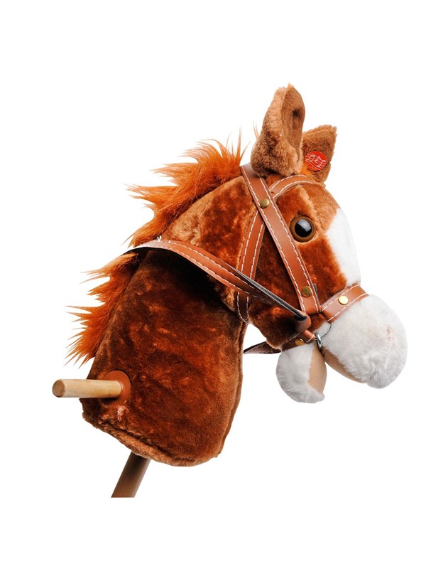 Playwood - Stokpaard bruin met geluid - bont