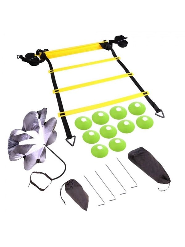 Pro Voetbal behendigheidstrainingsset: Pionnen - Parachute - Speedladder