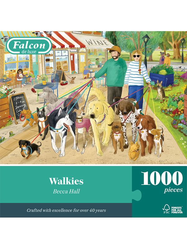 Jumbo legpuzzel 1000 stukjes Falcon hondenwandeling puzzel.