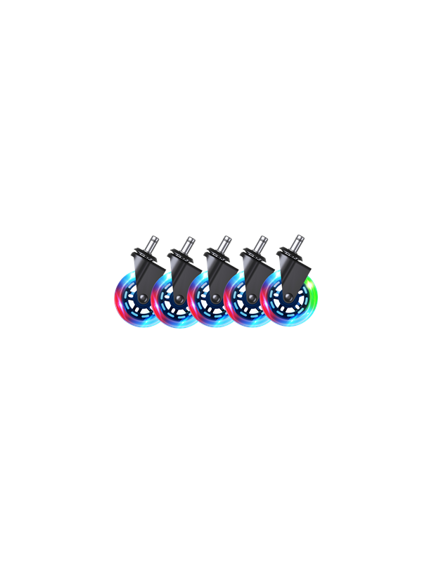 DUTZO Premium 3" Universele Rubberen Zwenkwiel voor alle stoelen - RGB - Rubber - RGB - Rubber