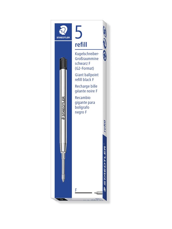 Staedtler Giant ballpoint refill 5 pcs F black