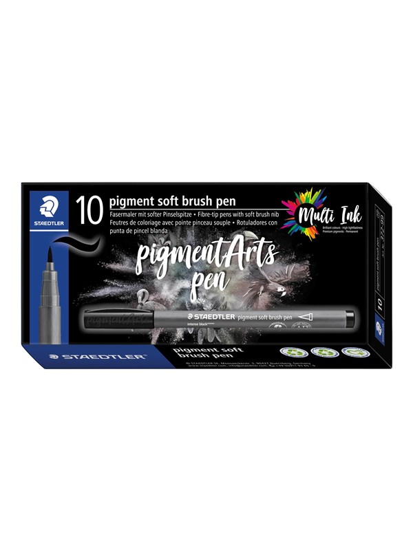 Staedtler pigment soft brush pen 10 pcs coolgrey med