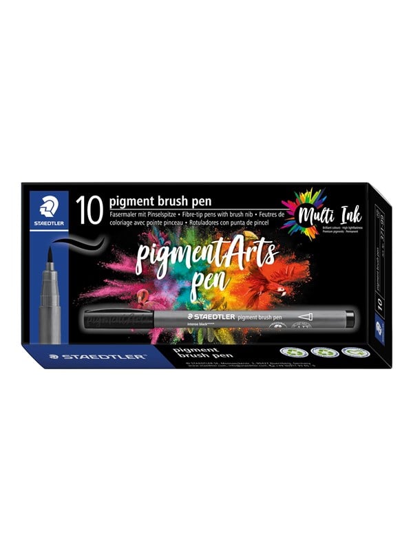 Staedtler pigment brush pen 10 pcs ice blue