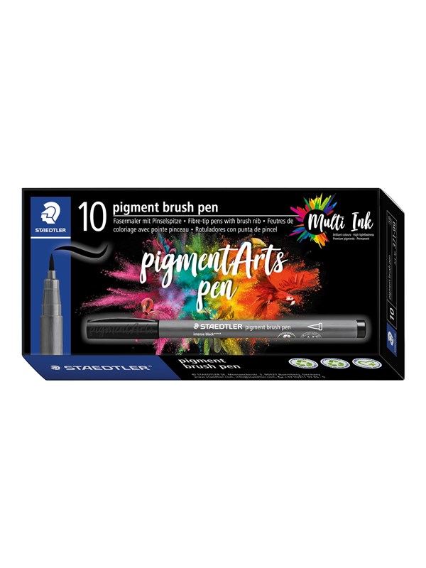 Staedtler pigment brush pen 10 pcs pastel yellow