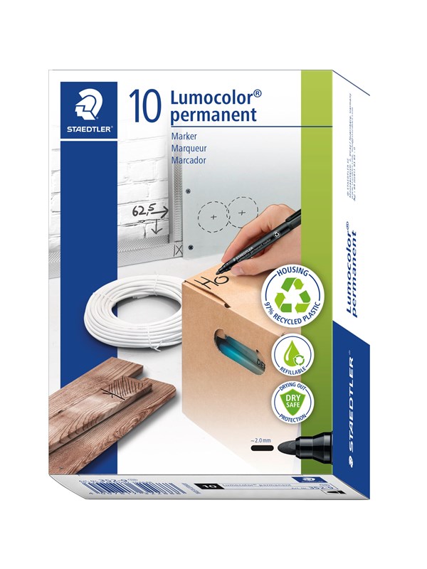 Staedtler Marker Lumocolor permanent.10 pcs Orange
