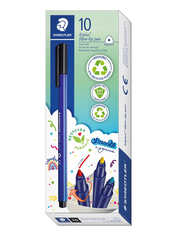 Staedtler Fibre-tip pen triplus col. rPP.10 pcs azur