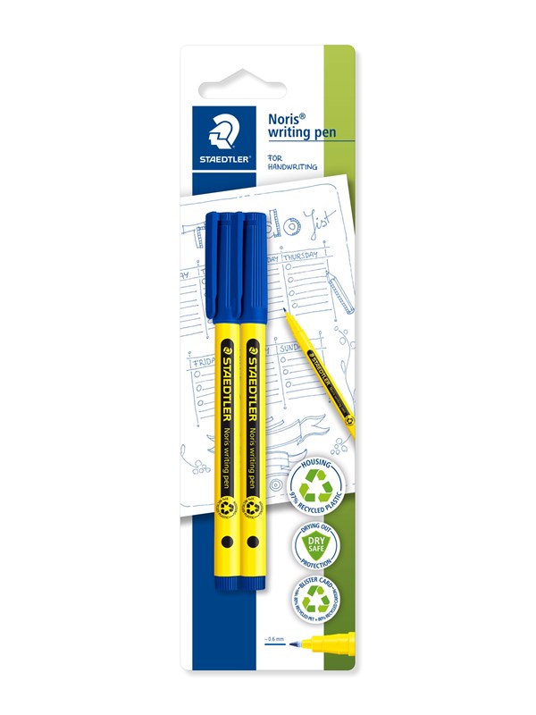 STAEDTLER fineliner Noris writing pen 0,6mm 2Stk. blauw retail