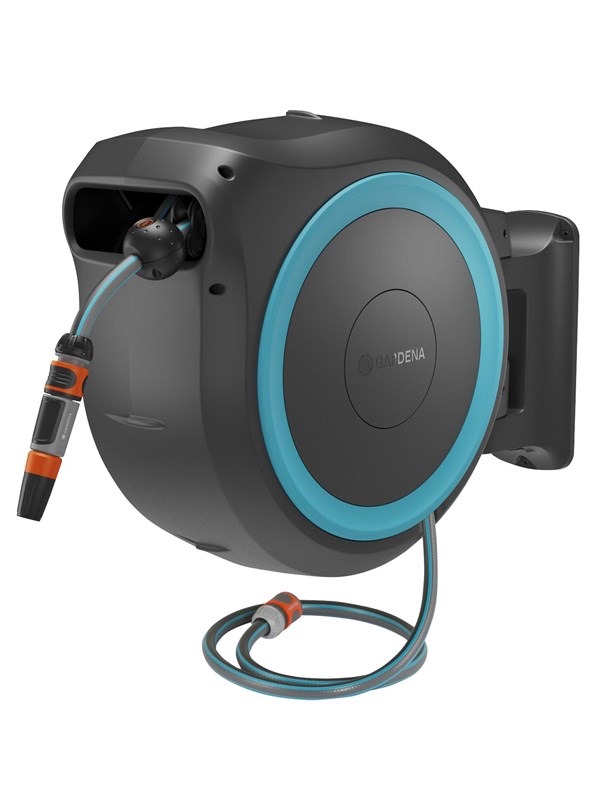 Gardena Accu-wandslangbox PowerRoll XL, gebruiksklare set, 35 m slang, turkoois