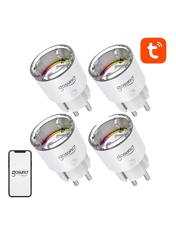 Gosund EP2 smart stopcontact enkel - 4 pack, extreem compact, met schakelaar, Tuya Platform, Alexa and Google Home compatible
