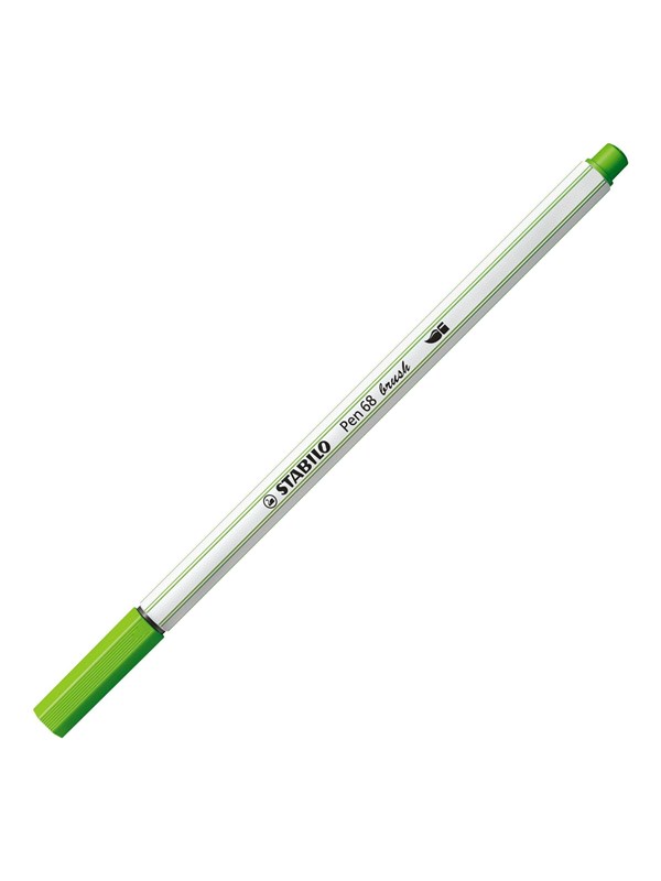 STABILO Pen 68 Brush - Premium Brush Viltstift - Met Flexibele Penseelpunt - Licht Groen - per stuk