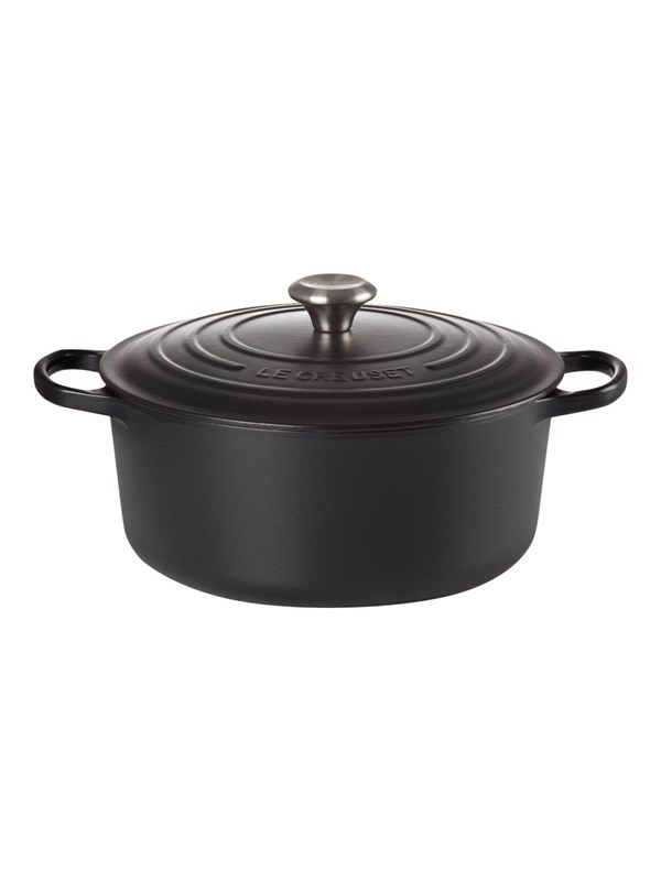Le Creuset signature gietijzeren braadslee - rond, 26 cm, zwart