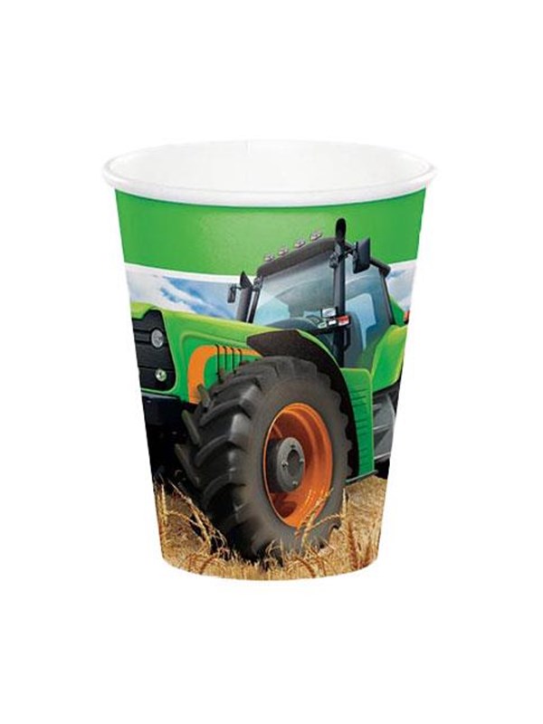 Witbaard Feestbeker Tractor Time Karton 266 Ml Groen 8 Stuks