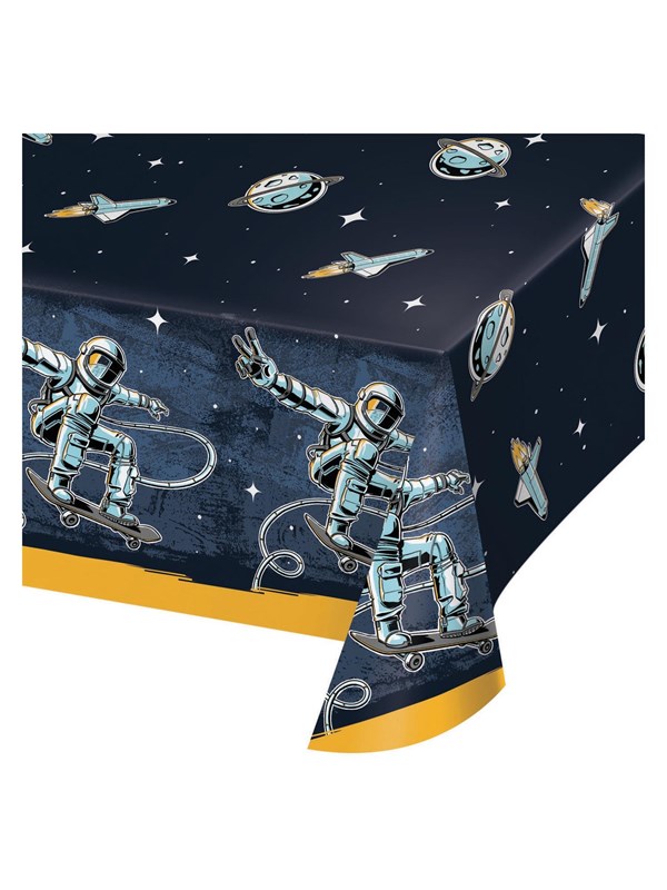Haza astronaut tafelkleed ruimtefeest papier 137x259 cm multicolor.