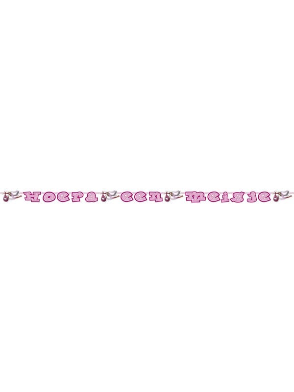 Letterslinger Hoera een Meisje - 2,7 meter