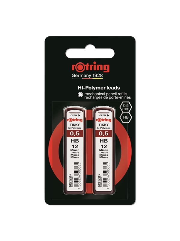 Rotring Tikky Mechanical Pencil Refills | HB Lead 0.5 mm | Hi-Polymer Pencil Lead