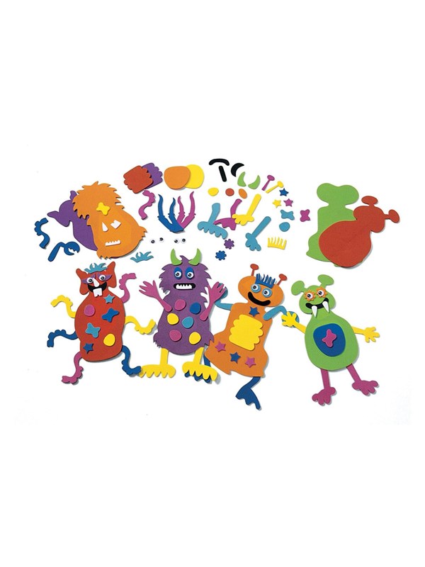 Colorations - Make Your Own Foam Monsters Craft Kit Set of 12