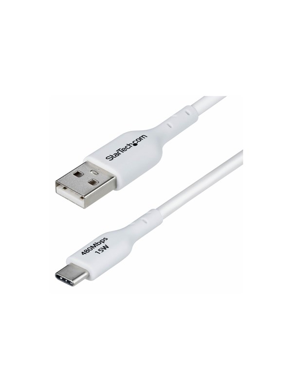 StarTech.com 2m (6.6ft) White USB-A to USB-C Charging Cable/Cord M/M - USB-C cable - USB to 24 pin USB-C - 2 m