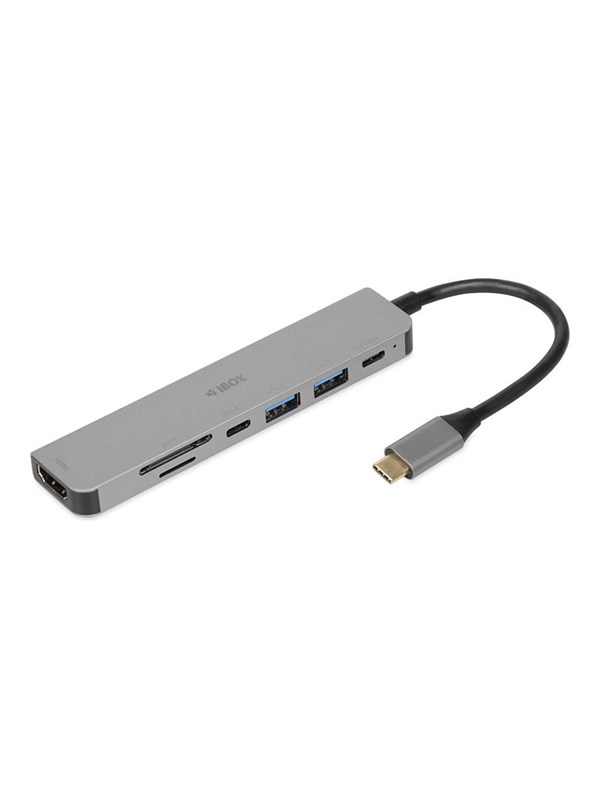 iBox IUH3SL4K interface hub USB Type-C 5000 Mbit/s Zilver