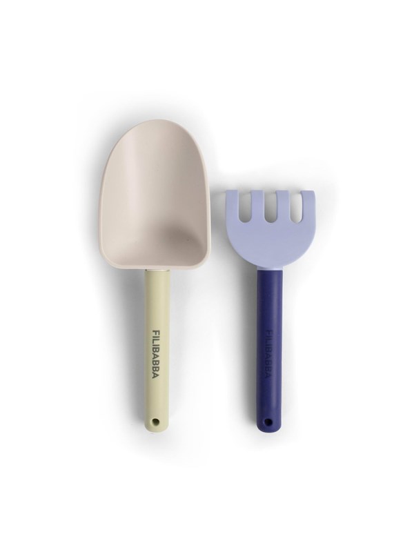 Filibabba Beach shovel and rake set - Blue Mix