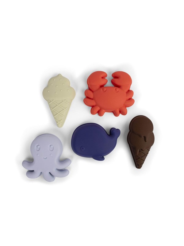 Filibabba Silicone sand toys 5 pieces - Blue Mix