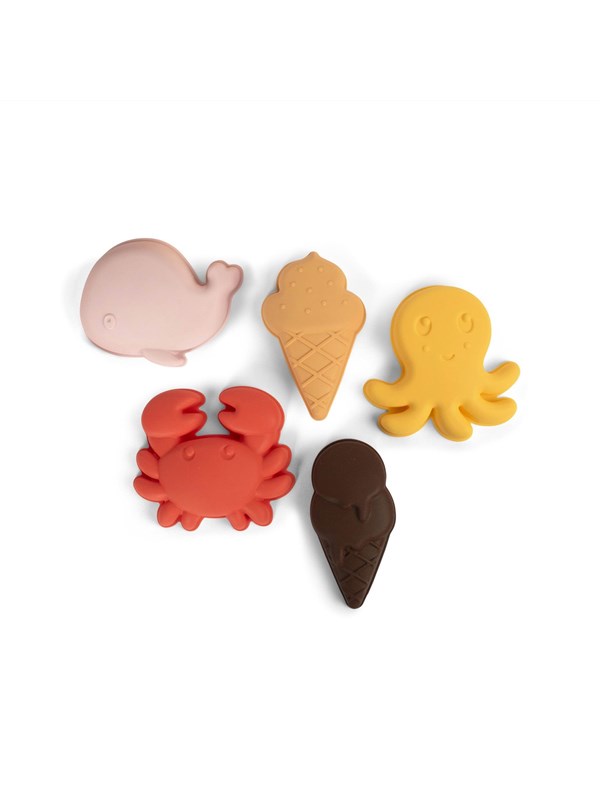 Filibabba Silicone sand toys 5 pieces - Peach Mix
